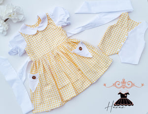 Yellow gingham Sibling set