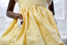 Load image into Gallery viewer, Yellow gingham Sibling set
