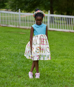 Floral alphabet dress