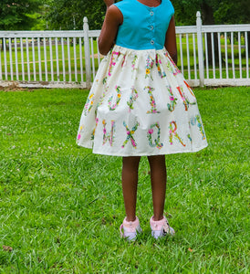 Floral alphabet dress