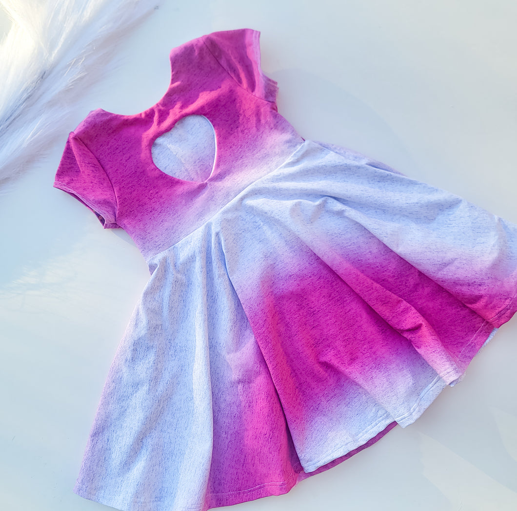 Heart cutout ombre dress