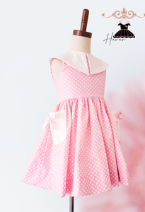 Pink polka dot dress