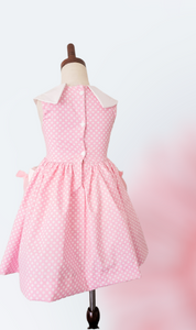 Pink polka dot dress