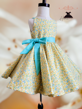 Load image into Gallery viewer, Twirl yellow floral dress
